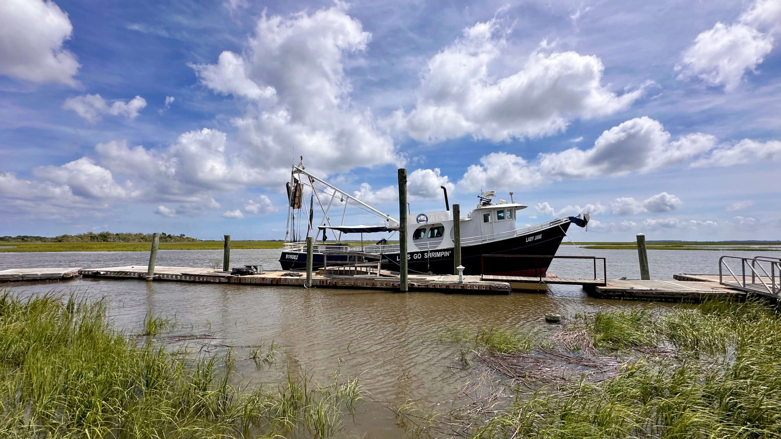 The Lady Jane Shrimp Boat outside of Marshside Grill